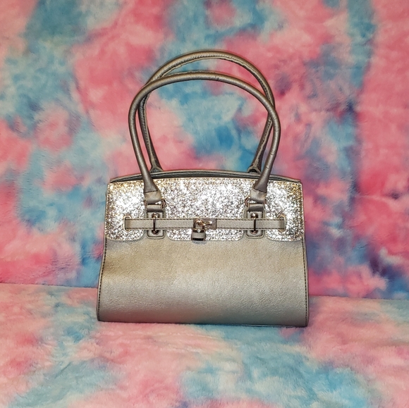Apt 9 Gray and Silver Glitter Purse - Picture 1 of 12